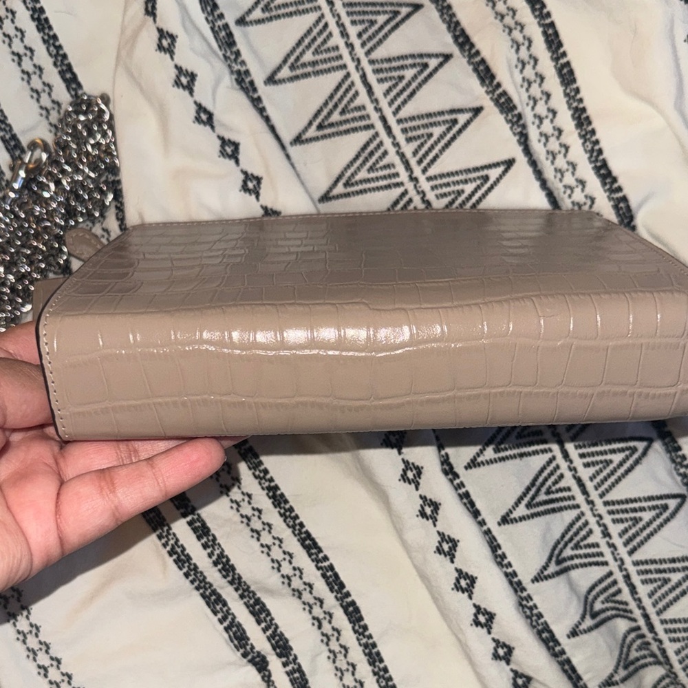 Coach Croc-Embossed Slim Crossbody in Taupe - Picture 6 of 10